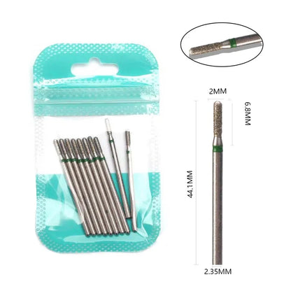 10pcs Diamond Milling Cutter Nail Drill Bits Set For Manicure Accessory Pedicure Eletric Machine Nail Bit Brush Burr Tools -…