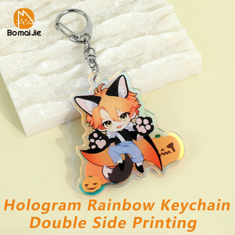 Custom Keychain Cartoon Acrylic Key Chain Photo Customized Anime Charms Hologram Clear Personalized Designer Car Keychains -…
