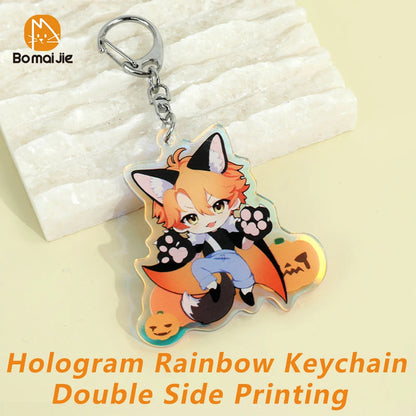 Custom Keychain Cartoon Acrylic Key Chain Photo Customized Anime Charms Hologram Clear Personalized Designer Car Keychains -…
