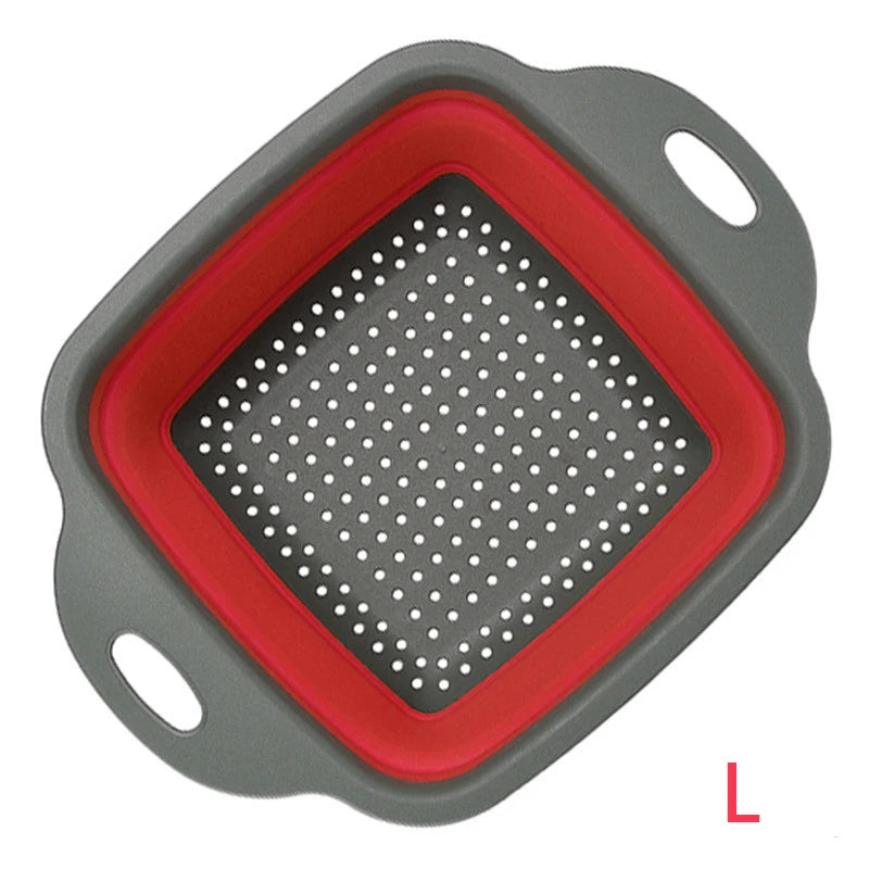 LMETJMA Square Collapsible Colander Silicone Kitchen Foldable Colander Food Vegetable Fruit Strainers Drainer JT39 - image 11