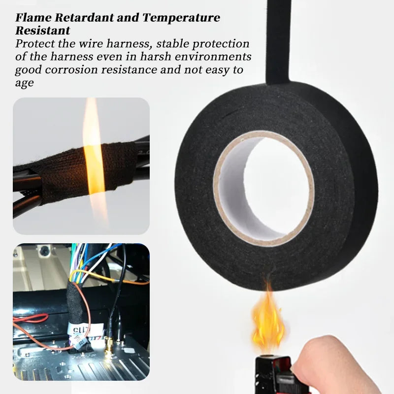 Electrical Insulating Tape Heat Resistant Harness Tape 9/15/50MM Car Cable Harness Wiring Loom Protection Waterproof Tape -…