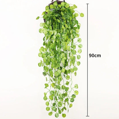 90cm Artificial Plant Vine Home Decoration Hanging Plastic Leaf Grass Garland Outdoor Wedding Party Decorations Fake Rattan…