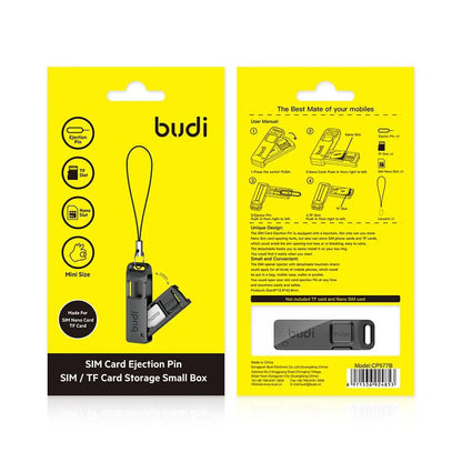 BUDI Anti-Lost Sim Card Eject Pin Needle Plastic Storage Box Mobile Phone Steel Ejector Pin SIM TF Card Tray Opener Keyring…