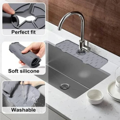 Silicone Mat Gourmet Faucet Kitchen Accessory Home Appliance Sponge Rack Kitchens Accessories Kitchen Sink Splash Guard for…