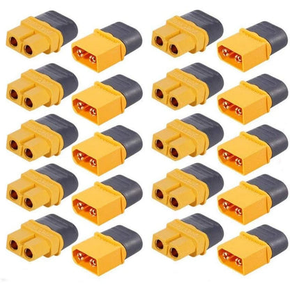 10 Pair XT60H (XT60 Upgrade) Connectors, XT60H Male Female Bullet Connectors Plugs with Sheath for Lithium Battery RC Planes…