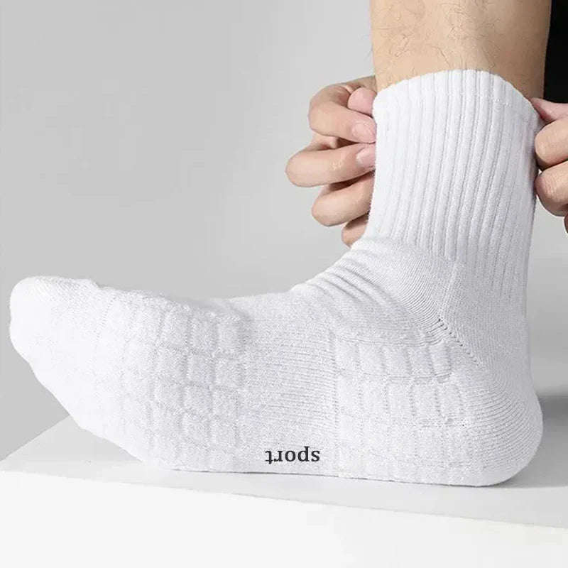 Men's Thick Bottom Sweat Absorbing and Breathable Sports Socks with Bottom Cushion for Running Professional Sports Men's Soc…