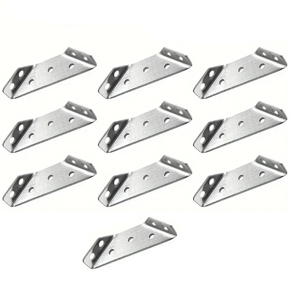 10/20/40/50pcs Thickened Stainless Steel Angle Code 90 Degrees Right Angle Fixed Bracket Furniture Connectors - image 6