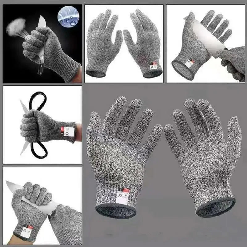 Level 5 HPPE Anti-Cut Gloves Kitchen Gardening Anti-Cut Knitted Gloves Anti-Thorn Wear-Resistant Glass Building Cutting Glov…