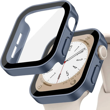 Tempered Glass+Cover For Apple Watch 11 10 9 8 7 46mm 42mm PC Bumper Screen Protector Case iWatch Series 7 6 5 4 SE3 44 40 4…