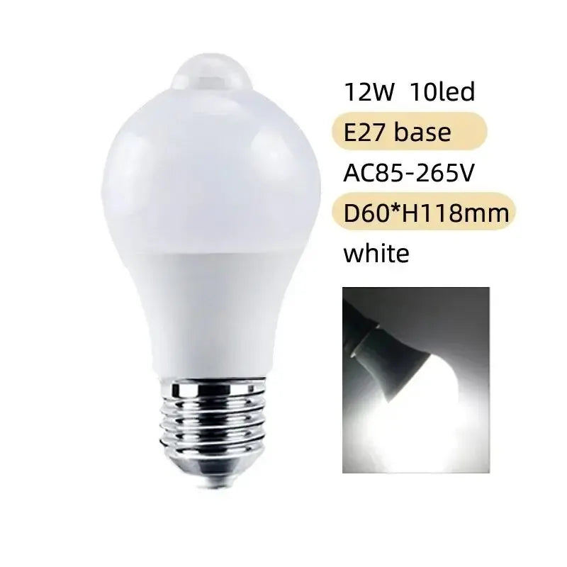 PIR Motion Sensor LED Light Bulb 12W E27 Smart Bulb Motion Activated ON/OFF Home Lights Lamp for Home Stair - image 7