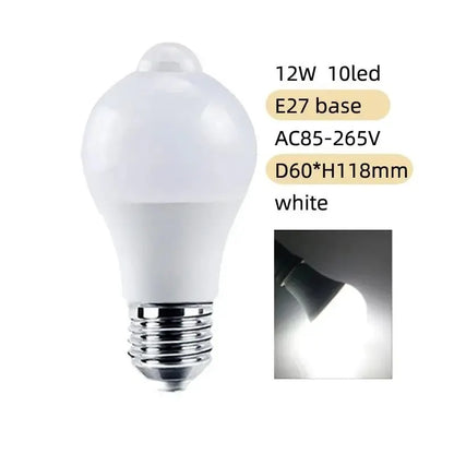 PIR Motion Sensor LED Light Bulb 12W E27 Smart Bulb Motion Activated ON/OFF Home Lights Lamp for Home Stair - image 7