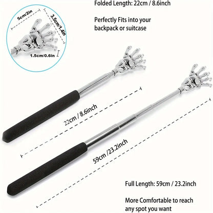 Portable Extendable Back Scratcher Stainless Steel Telescoping Back Scratcher for Both Human and Pets Extendable Back Massag…