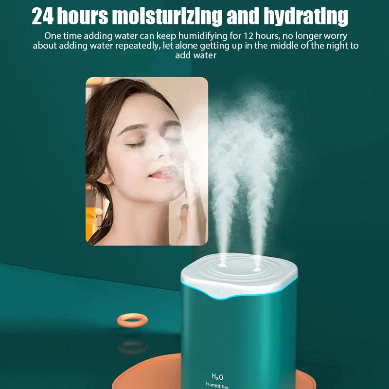 Large Capacity Dual Spray Humidifier Usb Home Bedroom 2L Silent Water Replenisher Air Purifier Wireless Water Diffuser Offic…