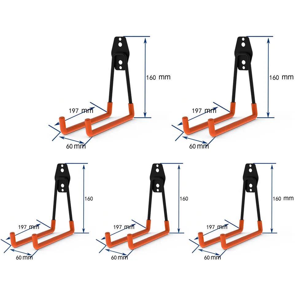 Heavy Duty Metal Hook Garage Organizer Wall Mount Bicycle Hanger Hooks Wall Mount Anti-slip Storage Hook For Ladders Garden…