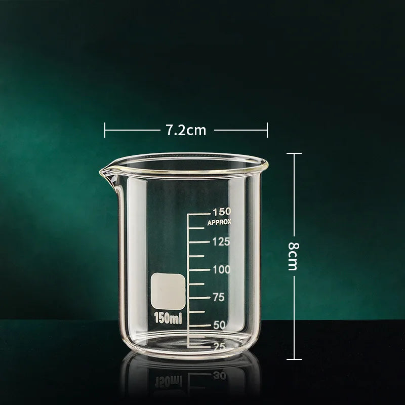 50/100/150/250/500/1000ml High Borosilicate Glass Measuring Cup Clear Scale Cup Laboratory Beaker Kitchen Baking Measuring C…