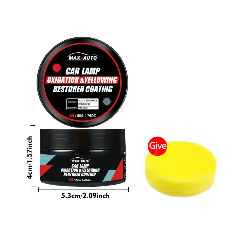Car Headlight Restoration Polishing Kit - Scratch Remover & Oxidation Cleaner Repair Paste for Headlamp Assembly - image 7