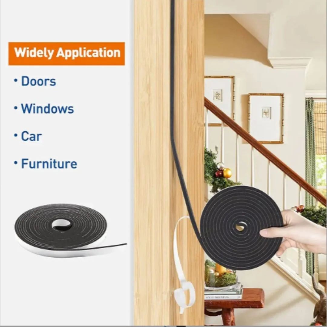 4m Foam Window Sealing Strips Windproof Sound-Proof Door Weather Stripping Dustproof Self-adhesive Tape Door Seam Sealing St…