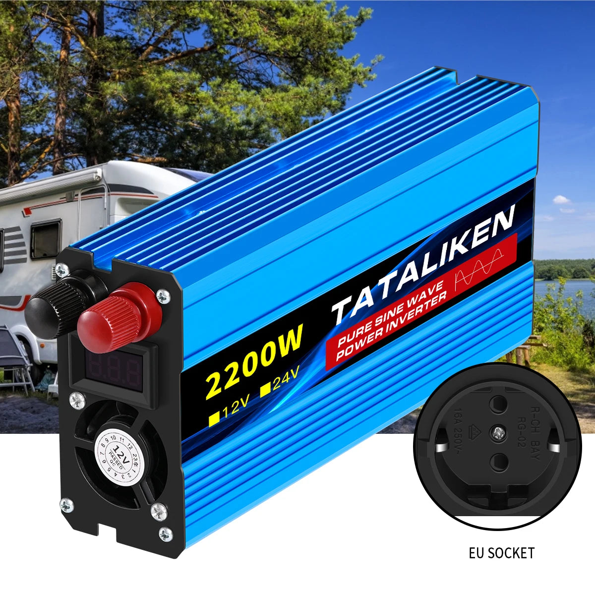 Pure Sine Wave Inverter 1000W-4000W DC 12V and 24V to AC 220V 50hz Power Inverter Charger Adapter Universal Socket - image 6