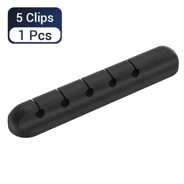 Silicone USB Cable Organizer USB Charging Cable Winder Desktop Tidy Management Clips Cable Holder For Mouse earphone Accesso…