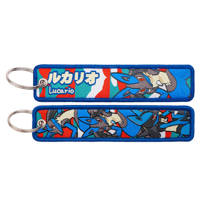 Japanese Anime Elf Monsters Keychain for Cars Backpack Key Holders Embroidery Keyrings Key Tag Jet Tag Accessories Gifts 1pc…