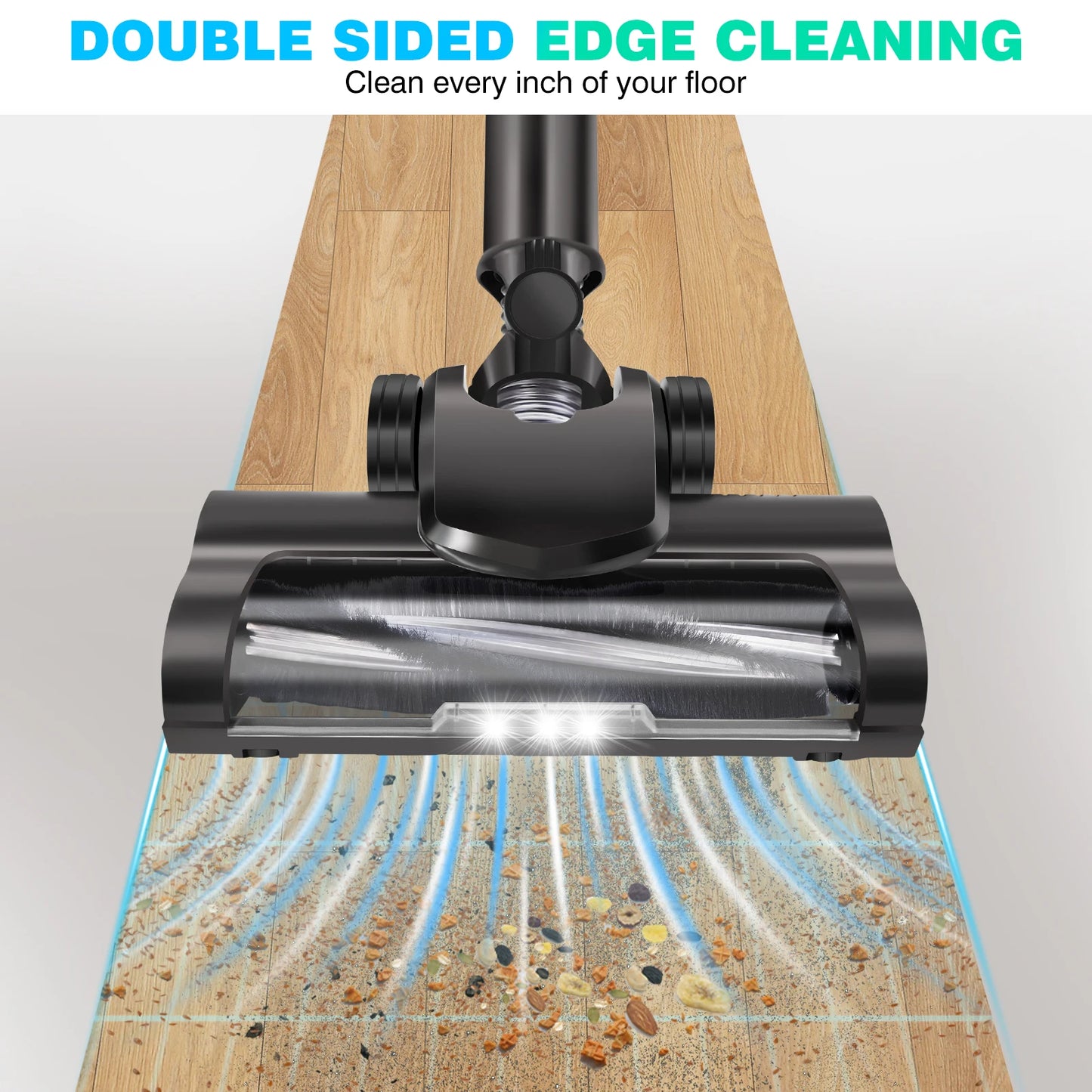 6-in-1 Cordless Vacuum 550W 45KPA｜2 Batteries｜LED Display｜Self-Standing｜Pet Hair/Carpet/Hard Floor (Black) - image 2