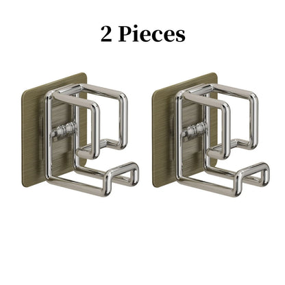 1/2/4/6Pcs Stainless Steel Washbasin Hook Multifunction Punch-free Kitchen Bathroom Rack Basin Storage Rack Towel Hanging Ho…