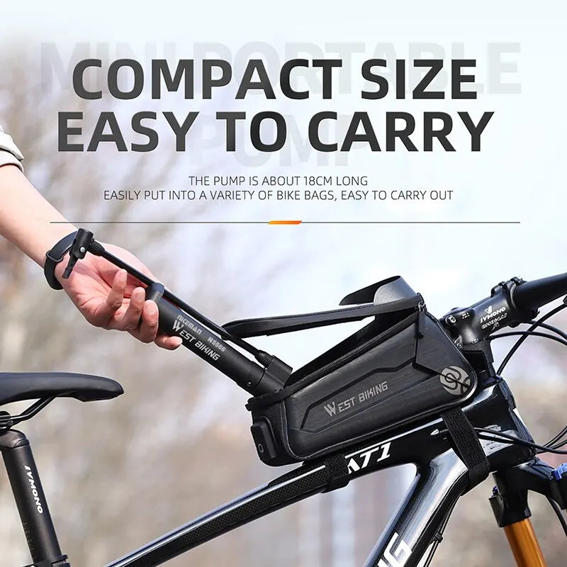 WEST BIKING MTB Bicycle Pump 80 PSI Bike Manual Air Pump Balloon Tire Inflator Schrader Valve Floor Pump Cycling Accesories…