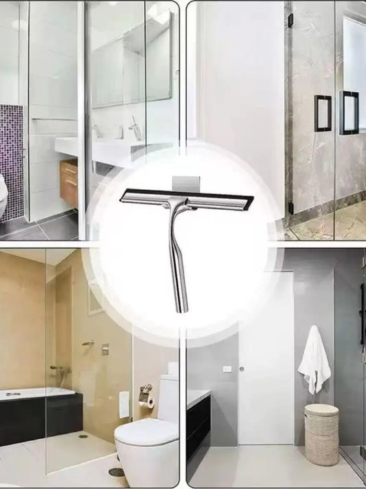 Stainless Steel Shower Squeegee - For Bathroom, Kitchen, Car & Mirror Cleaning