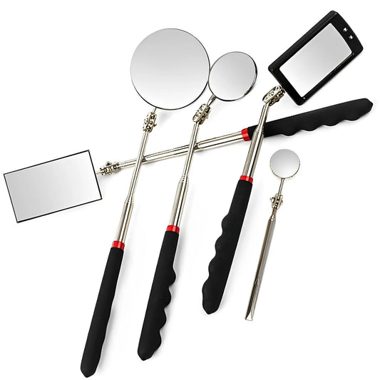 360° Inspection Mirror LED Light Telescoping Mirrors Extend Mechanic Tools Inspection Mirror Telescopic Handle Repairing Too…