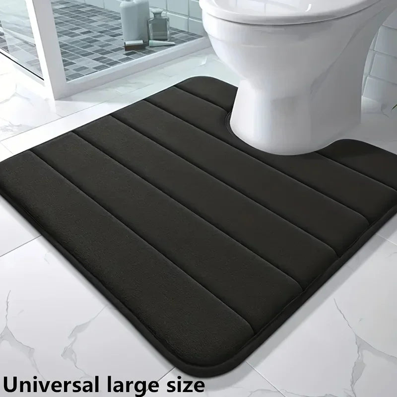 U-shaped toilet mat bathroom mat bathroom carpet bathroom carpet memory foam bath mat anti-skid super absorbent - image 5
