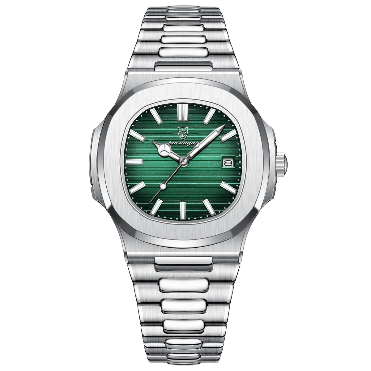POEDAGAR Square Luxury Men Wristwatch Waterproof Luminous Date Stainless Steel Male Clock Business Sports Quartz Watches For…