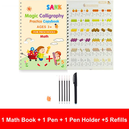 Sank Magic Practice Copybook Pen Preschools Kids Calligraphy English Verison Free Wiping Children Reusable Writing Book - im…