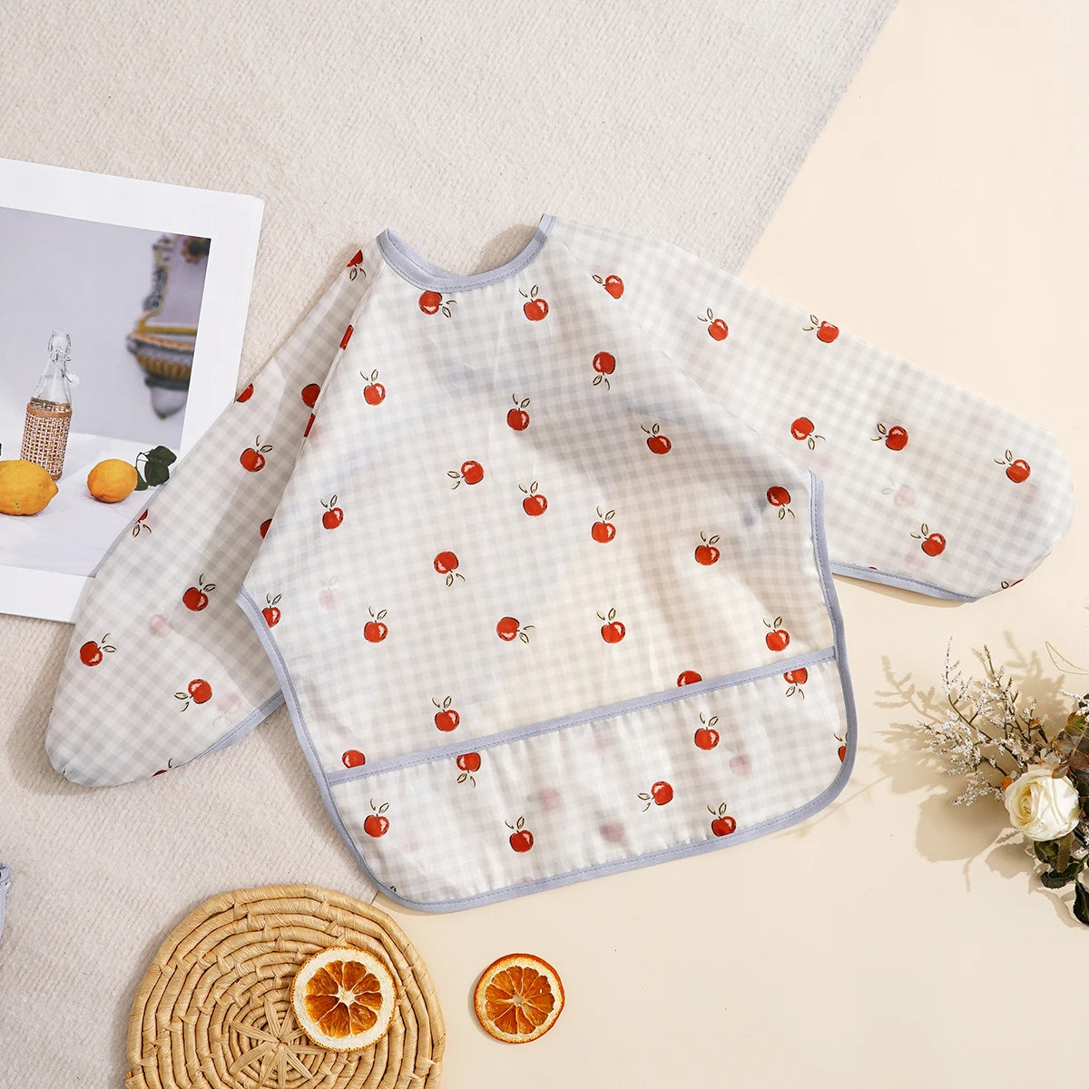 Elinfant 1PC Long Sleeve Bibs, Waterproof Feeding Bibs,Washable Burp Cloth,Coveralls Bibs,Easy To Clean,Wash-Free Eating Bib…