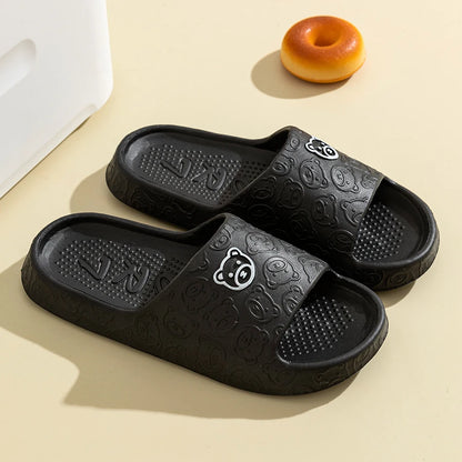 Summer Fashion Men's Slippers Printting Little Bear Sandals Indoor Bathroom Non-slip Soft Women Dormitory Casual Shoes Coupl…
