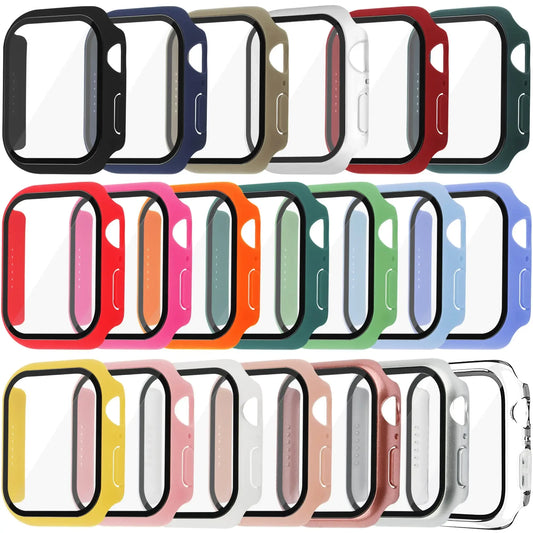 Tempered Glass+Cover For Apple watch Case 45mm 41mm 44mm 40mm 42mm Screen Protector Apple Watch Accessories serie 9 4 5 6 SE…