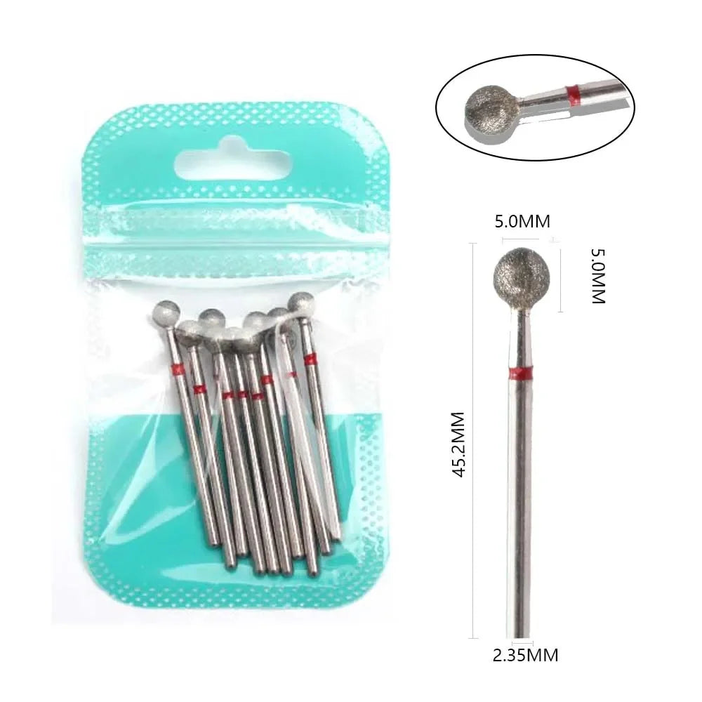 10pcs Diamond Milling Cutter Nail Drill Bits Set For Manicure Accessory Pedicure Eletric Machine Nail Bit Brush Burr Tools -…