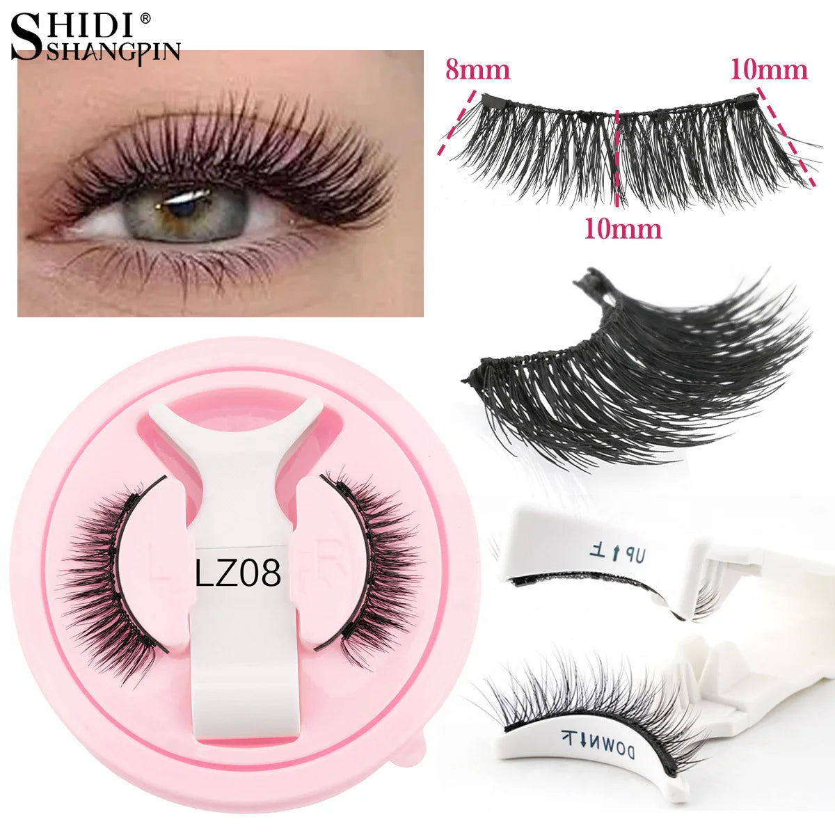 Hot 1 Pair Magnetic Eyelashes Handmade Fluffy Faux Mink Lashes Reusable Natural False Eyelashes and Magnetic Tweezers Set Ma…