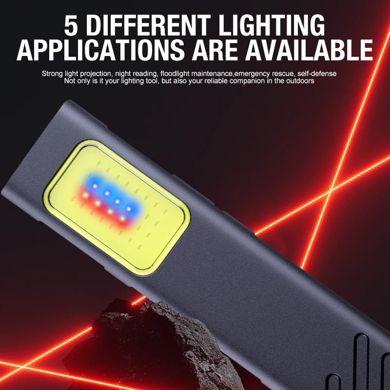 Security Flashing Work Light Warning Light Strong Light Mini Portable Outdoor Maintenance Emergency EDC Flashlight Knife Cap…