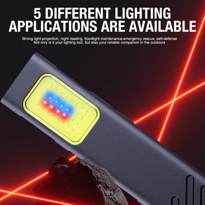 Security Flashing Work Light Warning Light Strong Light Mini Portable Outdoor Maintenance Emergency EDC Flashlight Knife Cap…