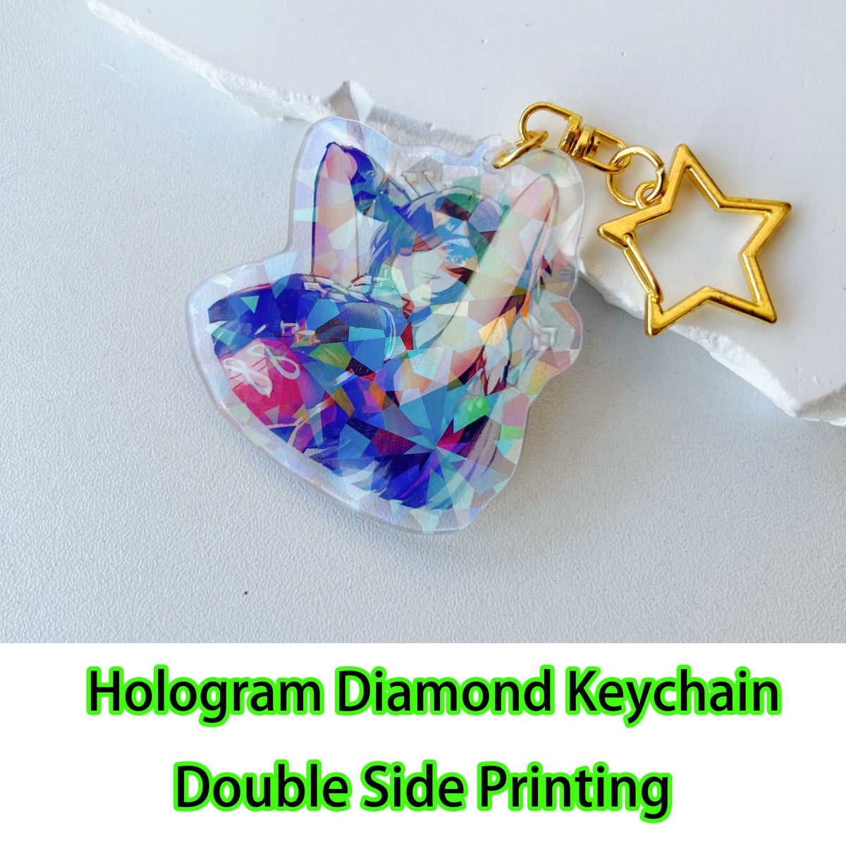 Custom Logo Acrylic Keychain Cat Dog ID Charm Print Holographic Personal Photo Pet Souvenir Birthday Gift Tag Name Key Chain…