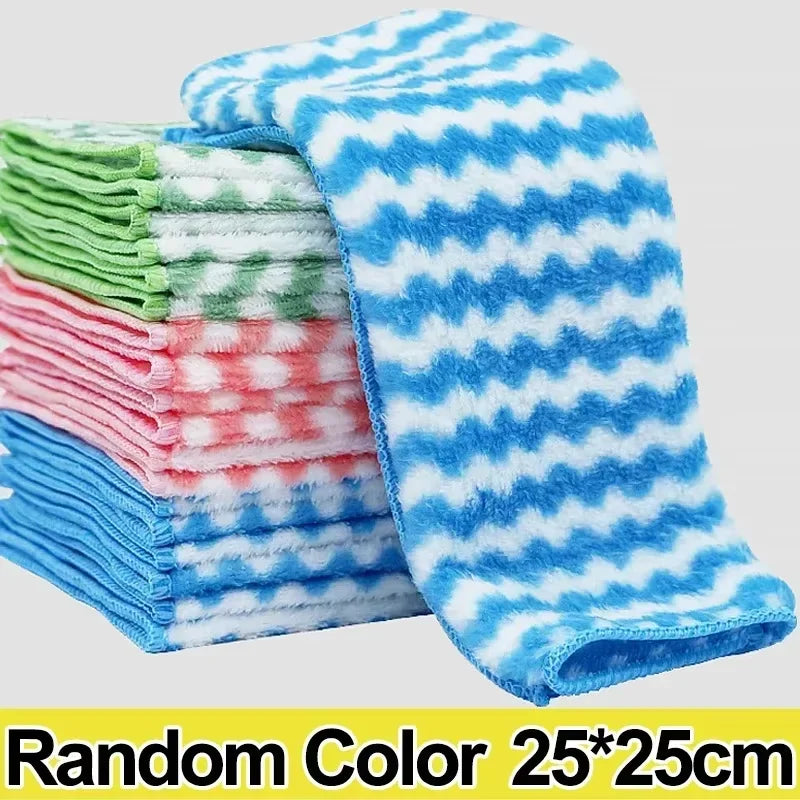 5/10/20pcs Kitchen Towel, Ultra-fine Fiber Light Gray Cleaning Cloth Set, Absorbent, Soft And Stain-removing Cloth - image 5