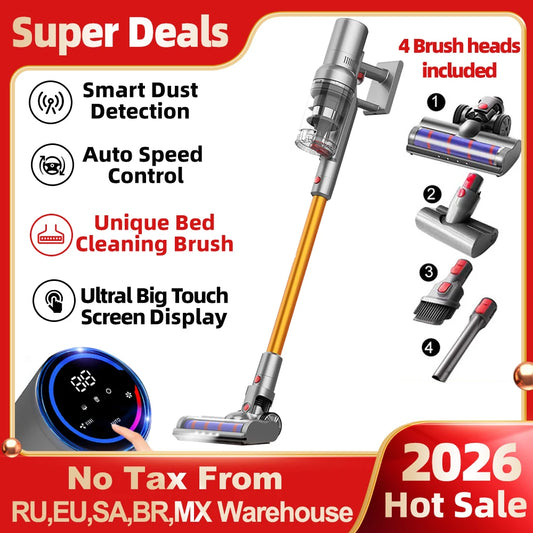 ABIR VC205 Cordless Handheld Vacuum Cleaner,27000PA,Touch Screen,Smart Dust Sensor,Auto Speed Control for Home Bed Carpet Cl…