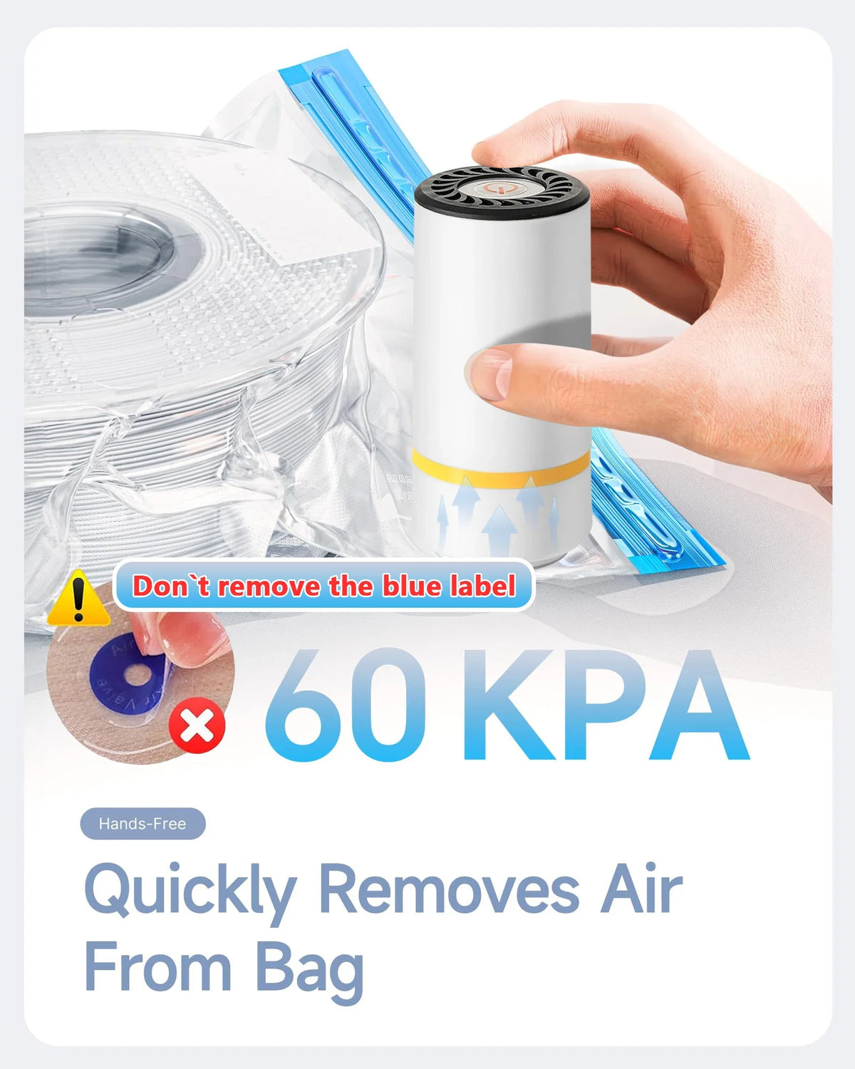 3D Printer Filament Vacuum Bag with USB Rechargeable Electric Air Pump, Vacuum Sealing for PLA ABS PETG Filament Storage - i…