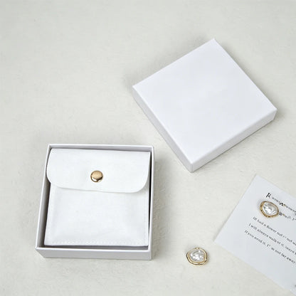 24/50/100Set Personalized Logo 9x9x3cm Jewelry Paper Box With 8x8cm Microfiber Snap Bag Jewellery Earrings Rings Brooch Boxe…