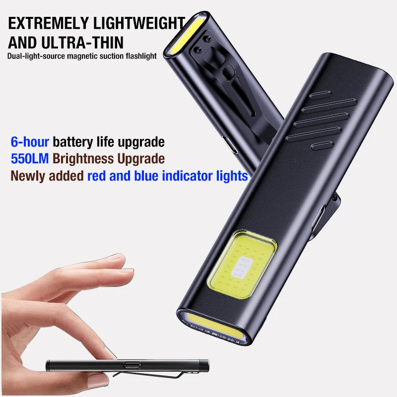 Security Flashing Work Light Warning Light Strong Light Mini Portable Outdoor Maintenance Emergency EDC Flashlight Knife Cap…