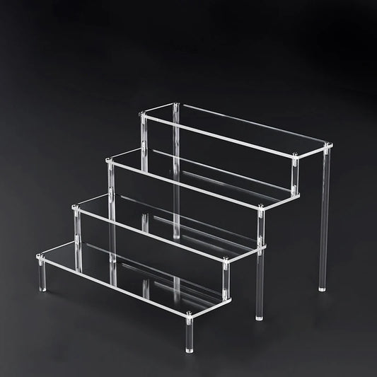 1-5 Tier Acrylic Display Risers Clear Shelf Doll Clay Figurine Display Stand for Desserts Perfume Organizer Showcase W-10 -…