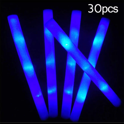 15/30Pcs LED Glow Sticks Bulk Colorful RGB Glow Foam Stick Cheer Tube Dark Light for Xmas Birthday Wedding Party Supplies -…