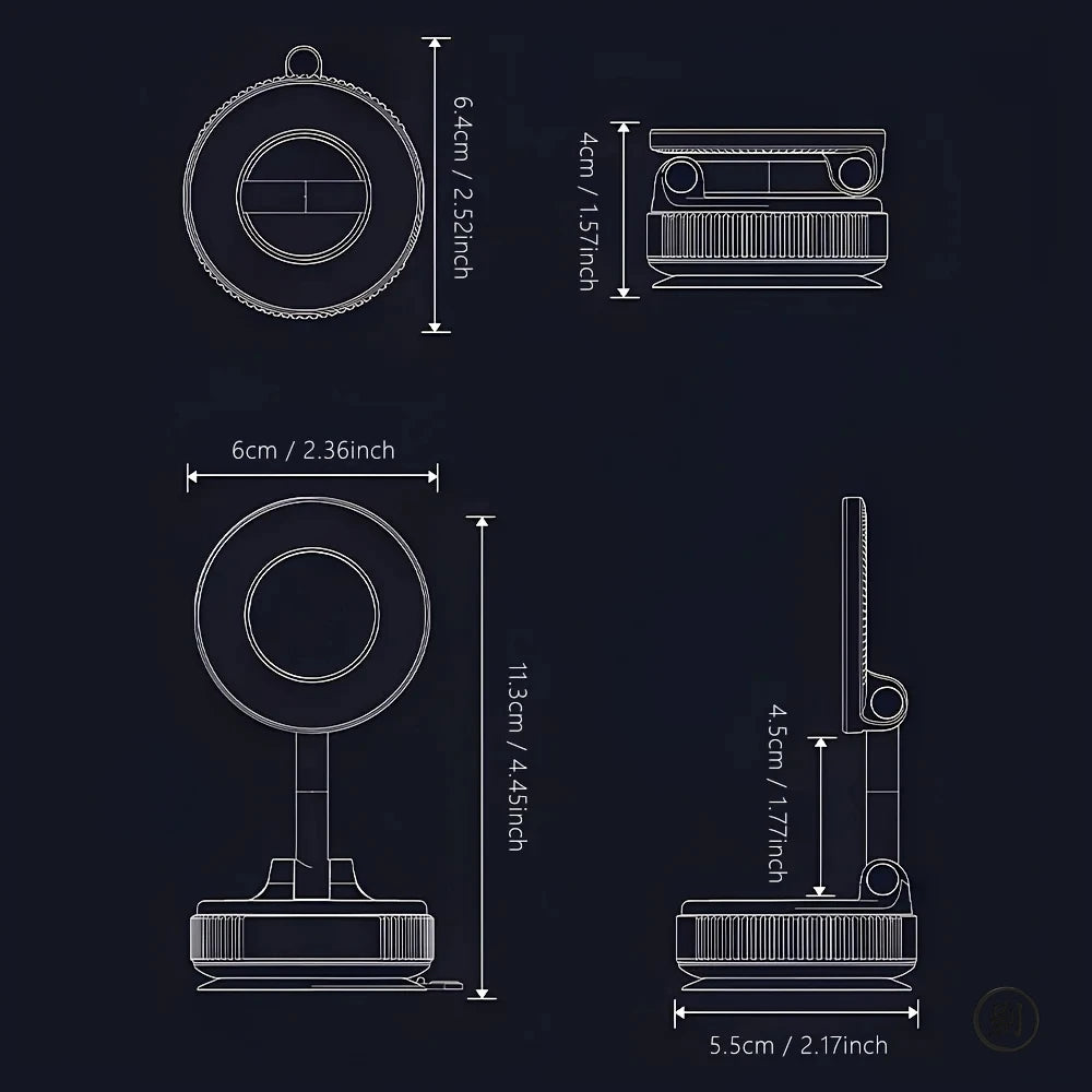 Strong Magnetic Car Phone Holder Foldable Design 360° Adjustable Vacuum Mount for Car/Desk/Bathroom/Universal Use - image 4