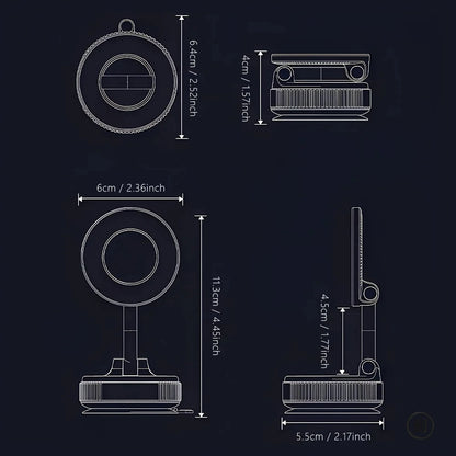 Strong Magnetic Car Phone Holder Foldable Design 360° Adjustable Vacuum Mount for Car/Desk/Bathroom/Universal Use - image 4
