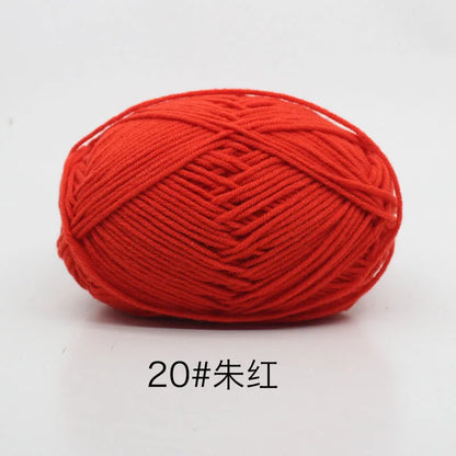 40-50g/Set 4ply Milk Cotton(80%) Knitting Yarn Needlework Dyed Lanas For Crochet Craft Sweater Hat Dolls At Low Price - imag…